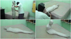 [RM035] The girl in the swimsuit is wrapped into the room