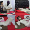 [RM041] A young step-mother mummified in a frogtied pose