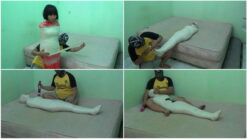 [RM058] This girl is wrapped in a blanket and then mummified with duct tape