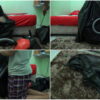 [RM060] A girl is vacuumed in black trash plastic so she can't breathe