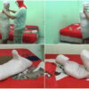 [RM061] A cute girl is mummified in a Hogtied pose in the bedroom