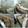 [RM066] A Filipino Chinese girl wrapped in a mummy accompanied by her boyfriend and pet
