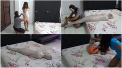 [RM075] A Beautiful Female DJ Tries For The First Time Wrapped Into A Mummy And Helpless