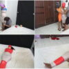 [RM076] Beautiful girl is helpless in red and white package when given vibrator stimulation