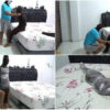 [RM078] A Beautiful Girl Wrapped In 3 Layers Of Leggings Then Wrapped Again In Plastic