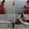 [RM108] In the bedroom, this girl is wrapped in a blanket and then in tight duct tape