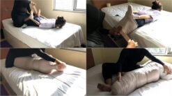[RM122] Cocoa-Soft Collaboration: Girl 150 cm wrapped in hogtied pose and smothered in pillow