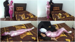 [RM126] Beautiful Girl 150cm wrapped in multi-layered plastic and head wrapped in swimcap