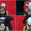 [RM128] CloseUp : head and palms wrapped, this girl is not breathing