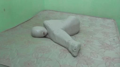[RM102X] This Little Girl Didn't Expect To Be Given Dildo Stimulation While Wrapped In A Mummy - Image 3