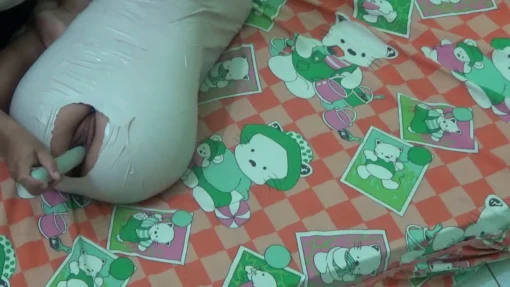 [RM106X] This Girl Enjoys Her Condition Experiencing Multiple Orgasms While Mummified - Image 5