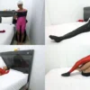 [RM157] This Beautiful Girl Is Wrapped In Saran Wrap Plus Pink Spandex