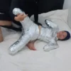 [RM161] This Girl Is Wrapped Tightly In Frogtied Position Like A Helpless Pet Wrapped In Duct Tape
